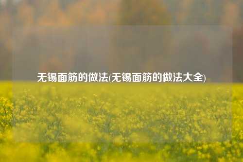 无锡面筋的做法(无锡面筋的做法大全)